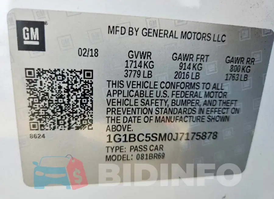 1G1BC5SM0J7175878 Photo# 12