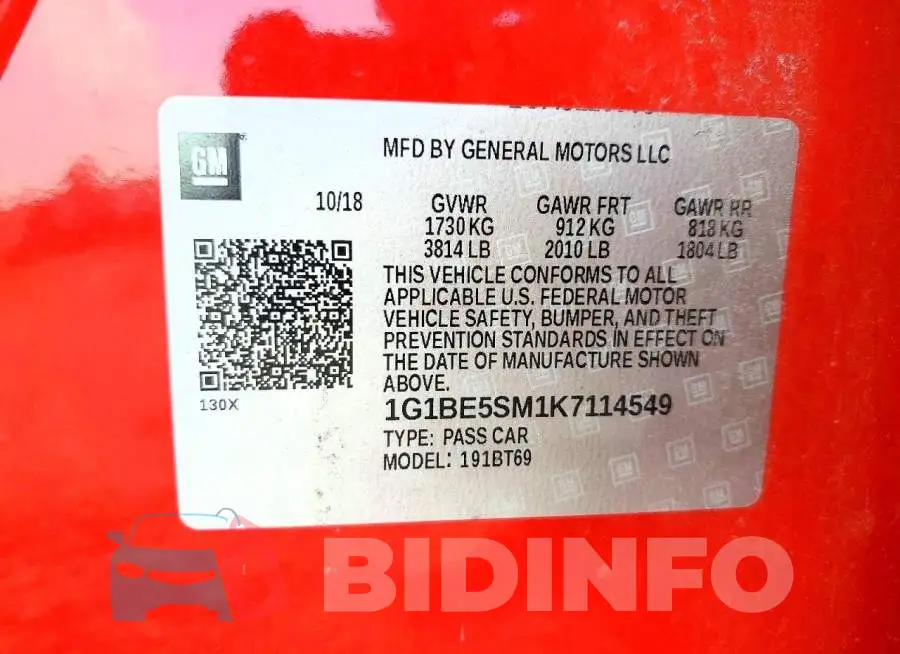 1G1BE5SM1K7114549 Photo# 12