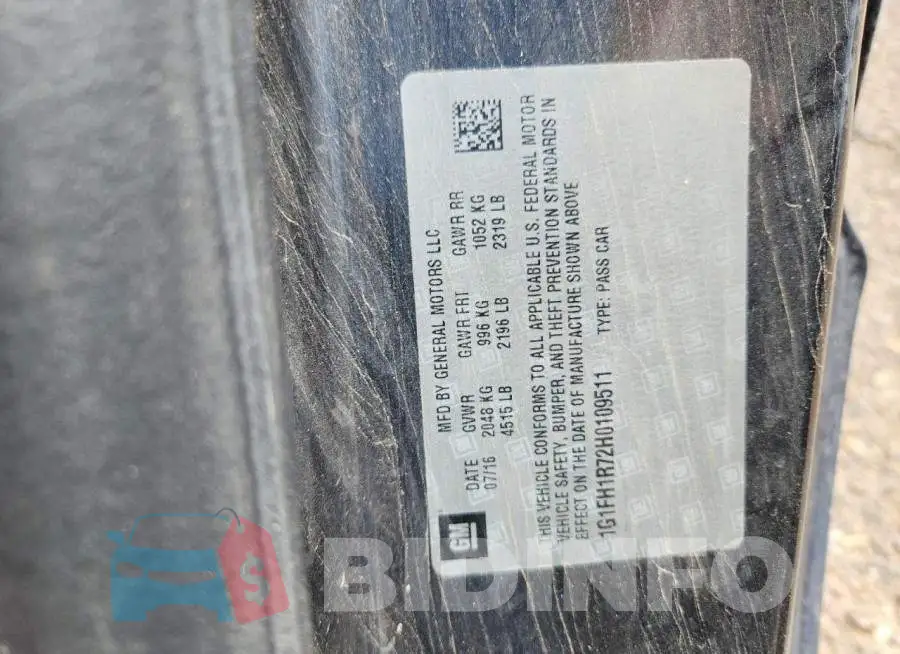 1G1FH1R72H0109511 Photo# 12