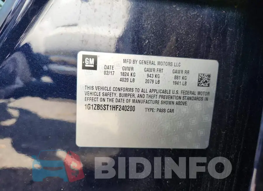 1G1ZB5ST1HF240200 Photo# 12