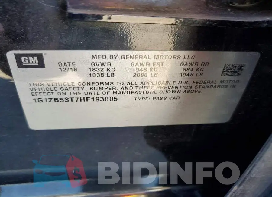 1G1ZB5ST7HF193805 Photo# 13