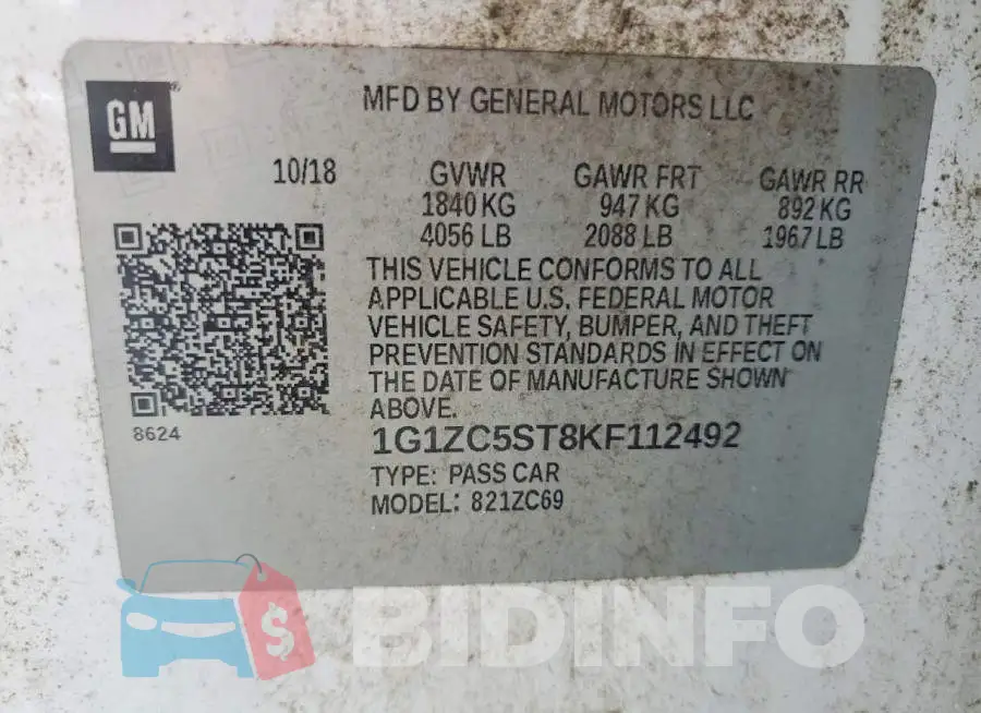 1G1ZC5ST8KF112492 Photo# 12