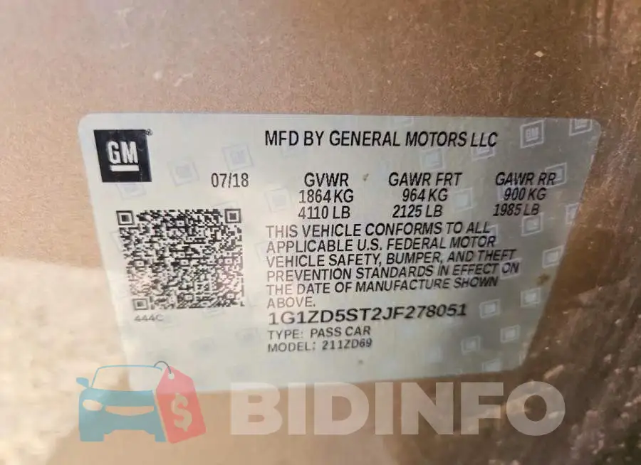 1G1ZD5ST2JF278051 Photo# 12