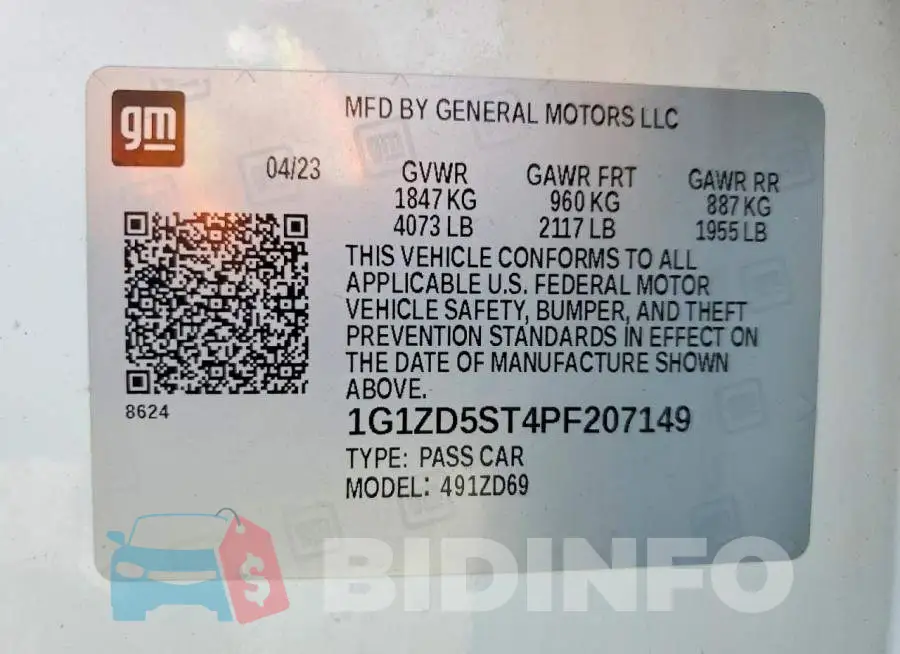 1G1ZD5ST4PF207149 Photo# 13
