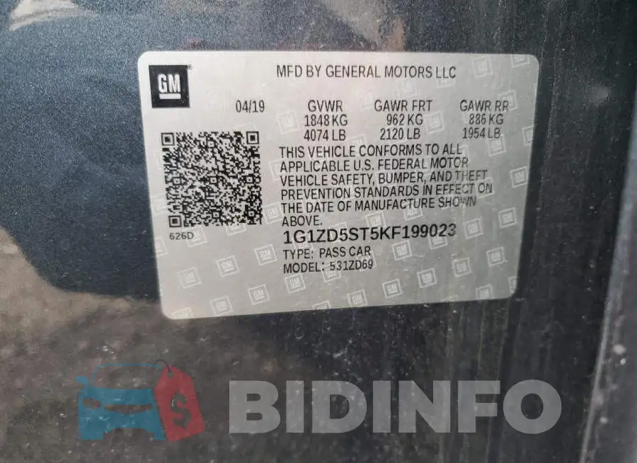1G1ZD5ST5KF199023 Photo# 12