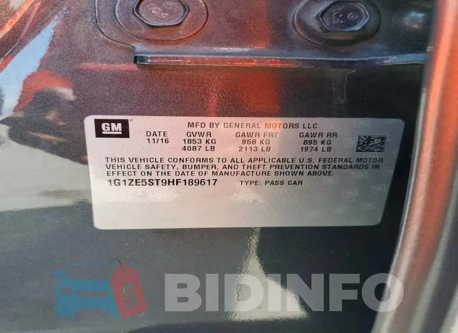 1G1ZE5ST9HF189617 Photo# 12