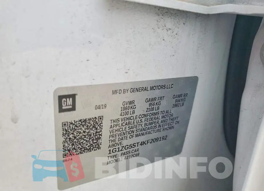 1G1ZG5ST4KF209192 Photo# 12