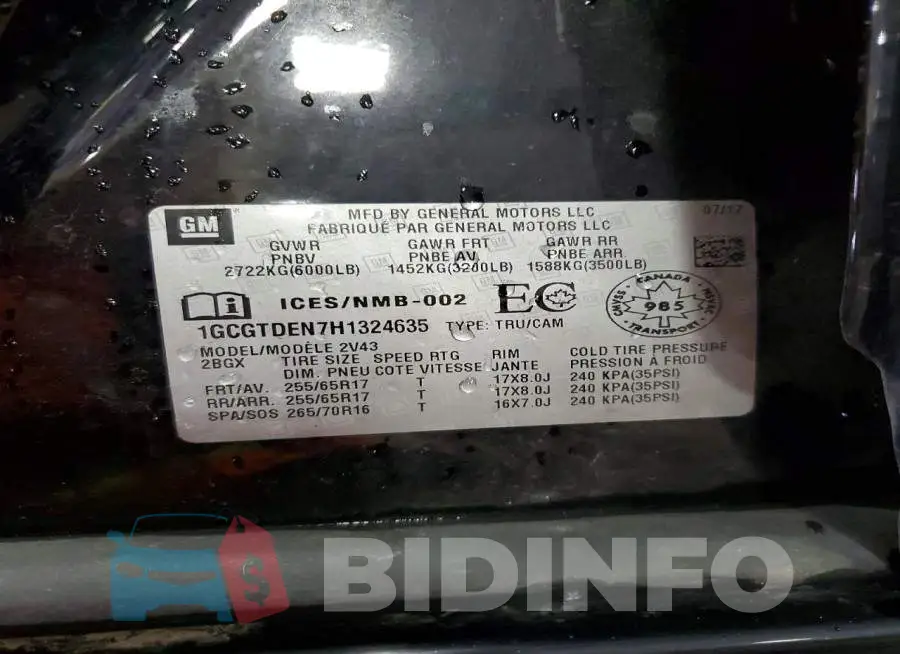 1GCGTDEN7H1324635 Photo# 12