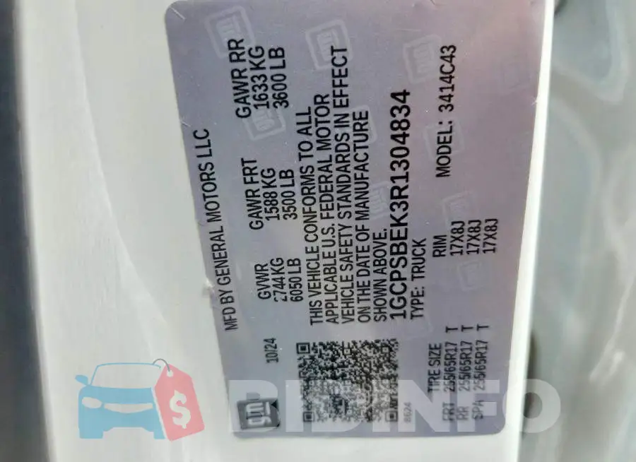 1GCPSBEK3R1304834 Photo# 12