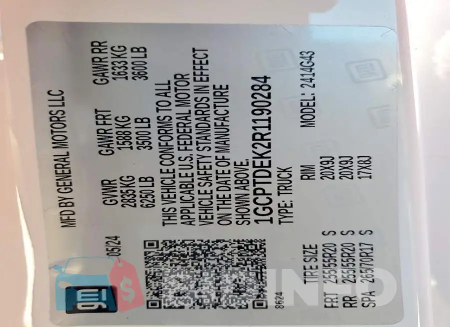 1GCPTDEK2R1190284 Photo# 12