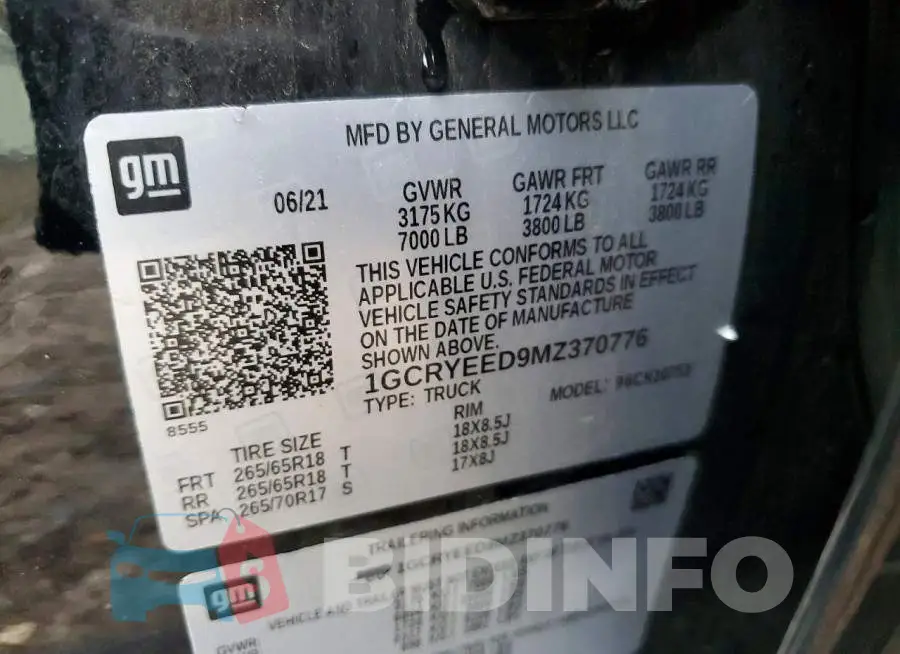 1GCRYEED9MZ370776 Photo# 12