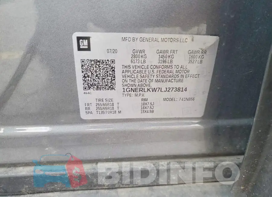 1GNERLKW7LJ273814 Photo# 13