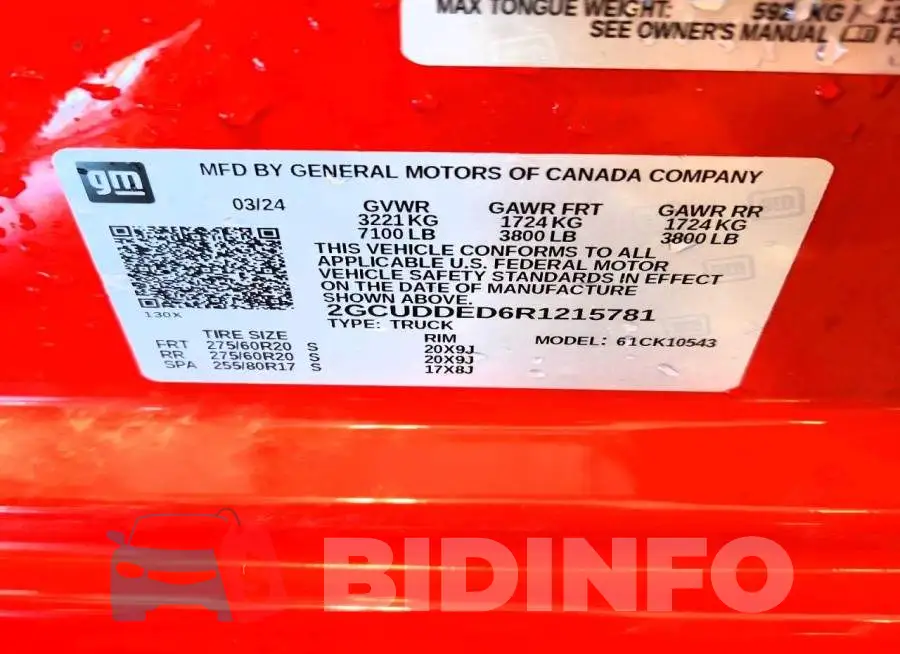 2GCUDDED6R1215781 Photo# 12