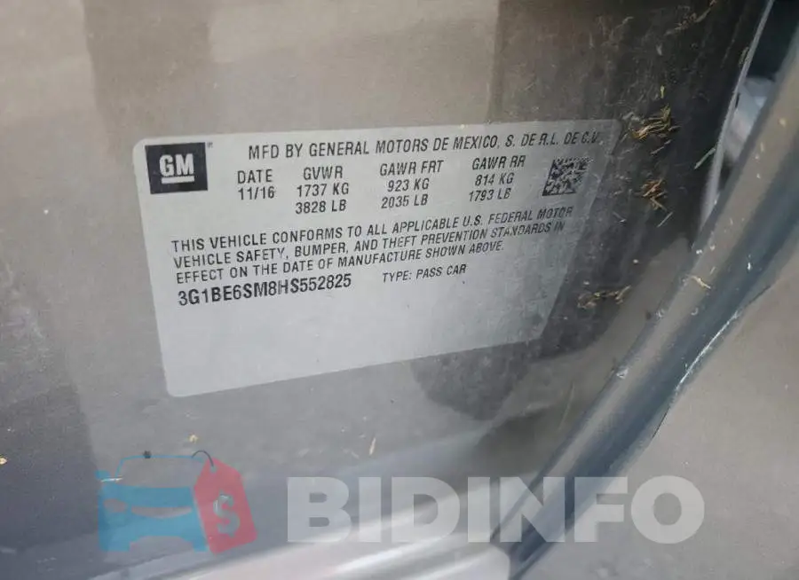 3G1BE6SM8HS552825 Photo# 12