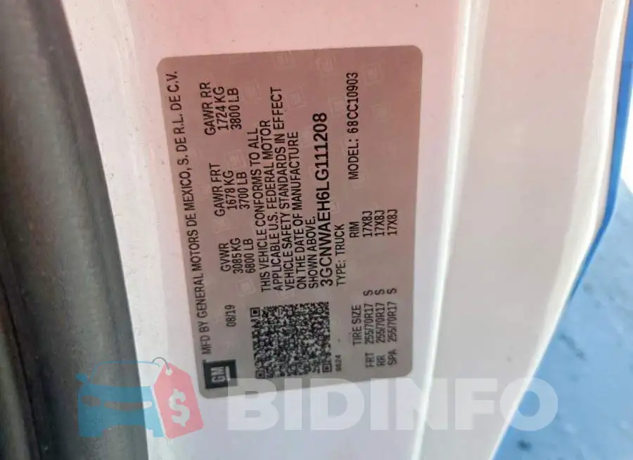 3GCNWAEH6LG111208 Photo# 12