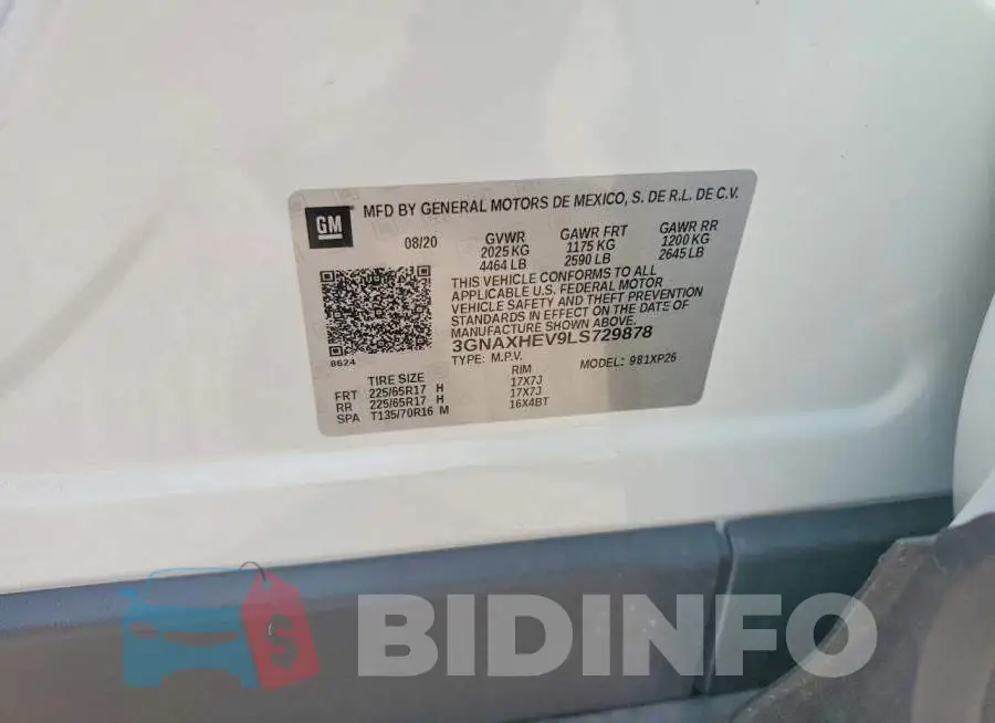 3GNAXHEV9LS729878 Photo# 13
