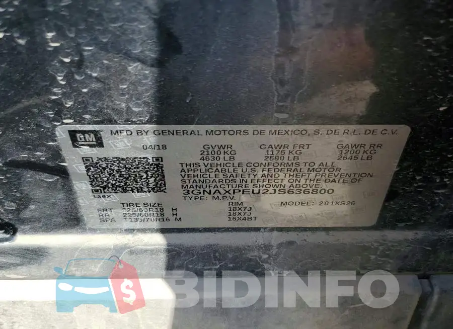 3GNAXPEU2JS636800 Photo# 13