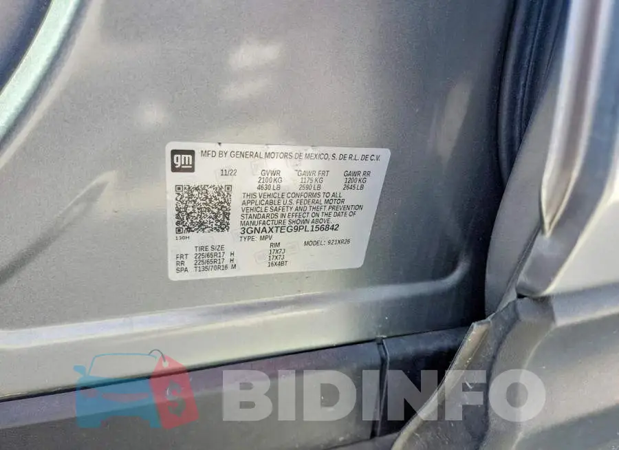 3GNAXTEG9PL156842 Photo# 13