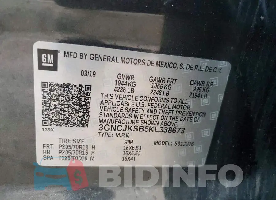 3GNCJKSB5KL338673 Photo# 13