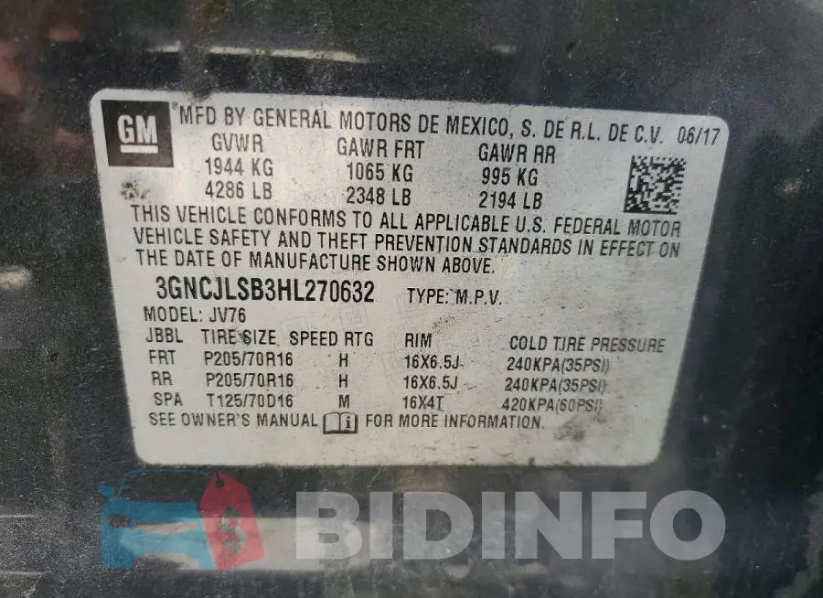 3GNCJLSB3HL270632 Photo# 13