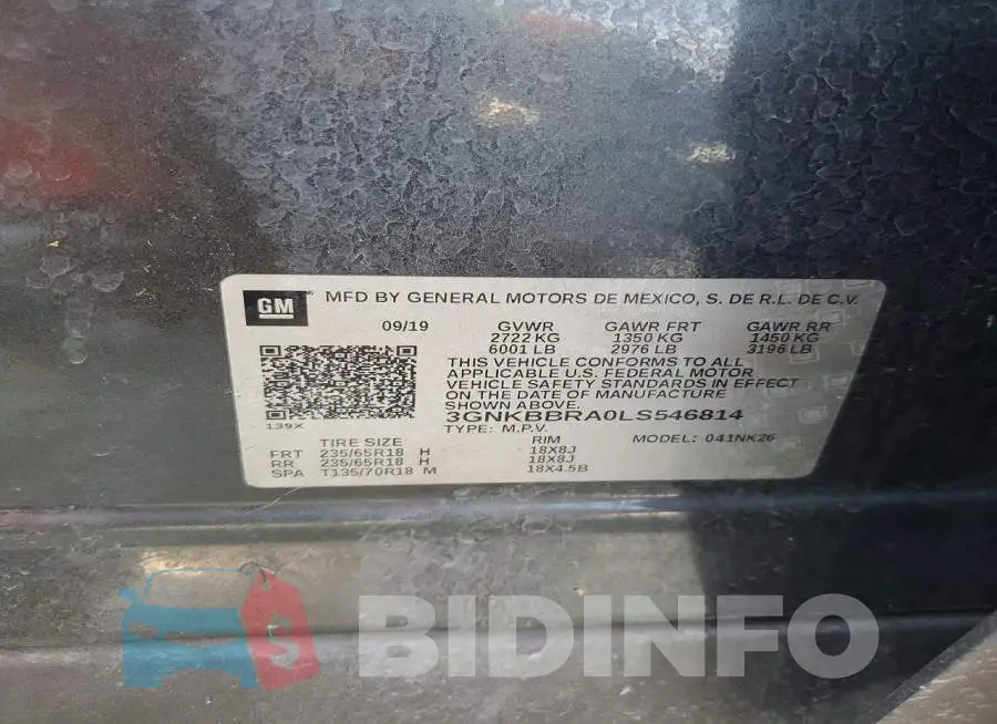 3GNKBBRA0LS546814 Photo# 13