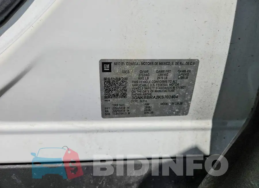 3GNKBBRA2KS703404 Photo# 13