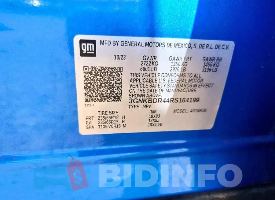 3GNKBDR44RS164199 Photo# 13