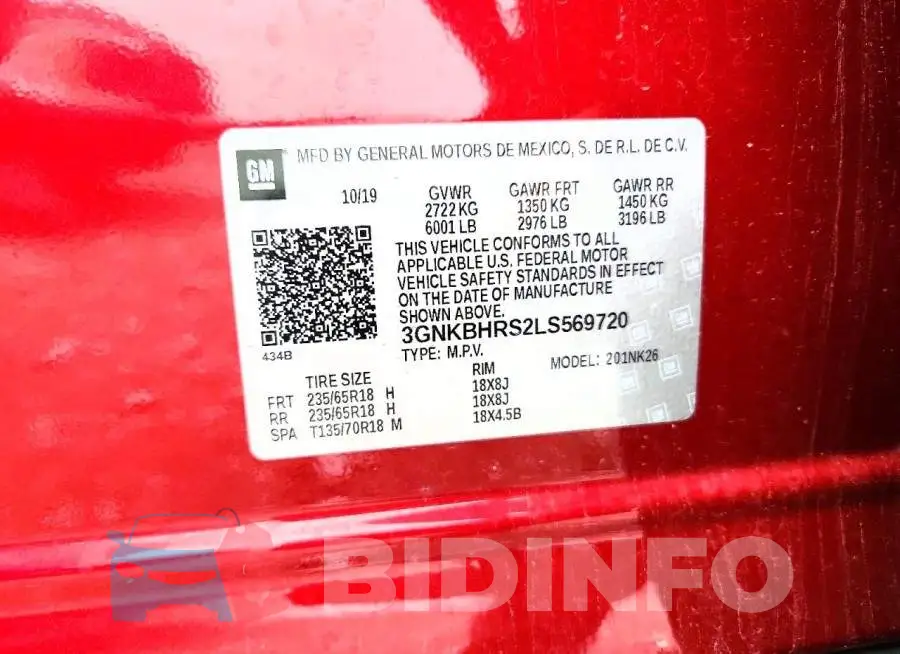 3GNKBHRS2LS569720 Photo# 12