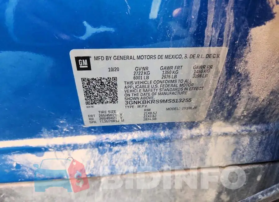 3GNKBKRS9MS513255 Photo# 13