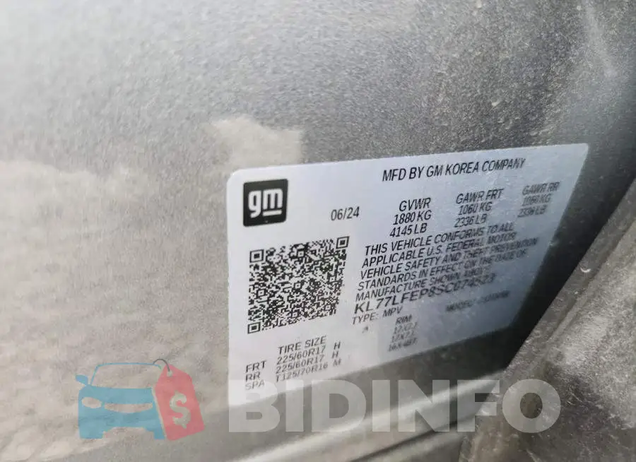 KL77LFEP8SC074523 Photo# 13