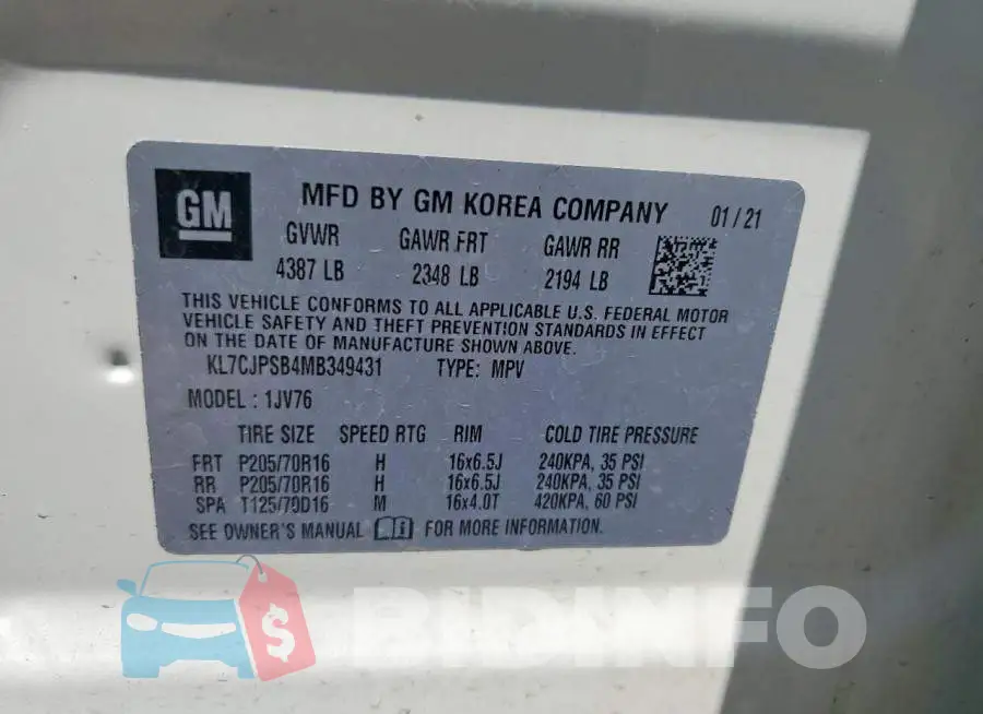 KL7CJPSB4MB349431 Photo# 13