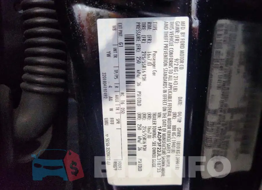 1FADP3F22JL318733 Photo# 13
