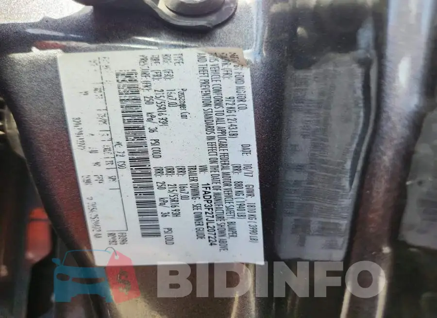 1FADP3F27JL207224 Photo# 13