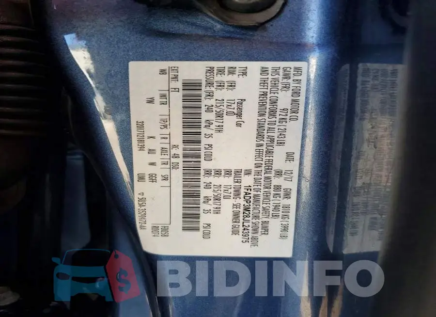 1FADP3M28JL243975 Photo# 13