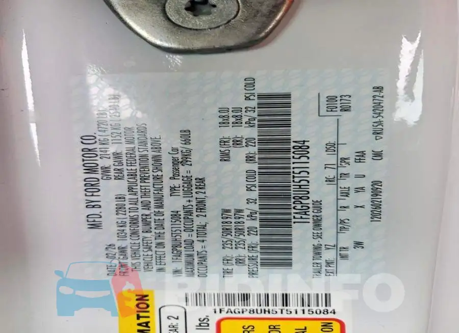 1FAGP8UH5T5115084 Photo# 13