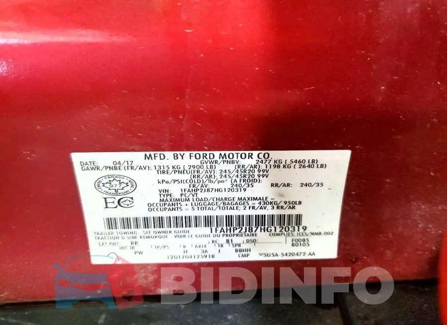1FAHP2J87HG120319 Photo# 13
