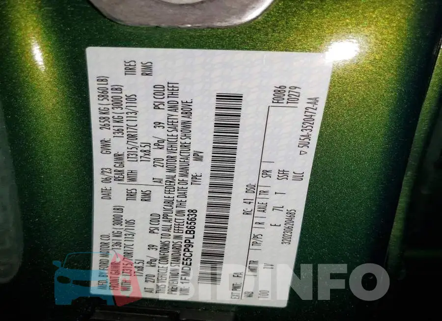 1FMDE5CP9PLB65638 Photo# 13
