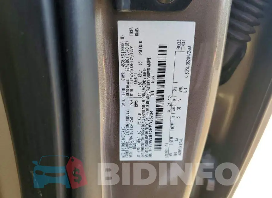 1FT7W2B62KED25734 Photo# 12