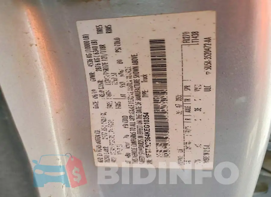 1FT7W2B64KEG10354 Photo# 12