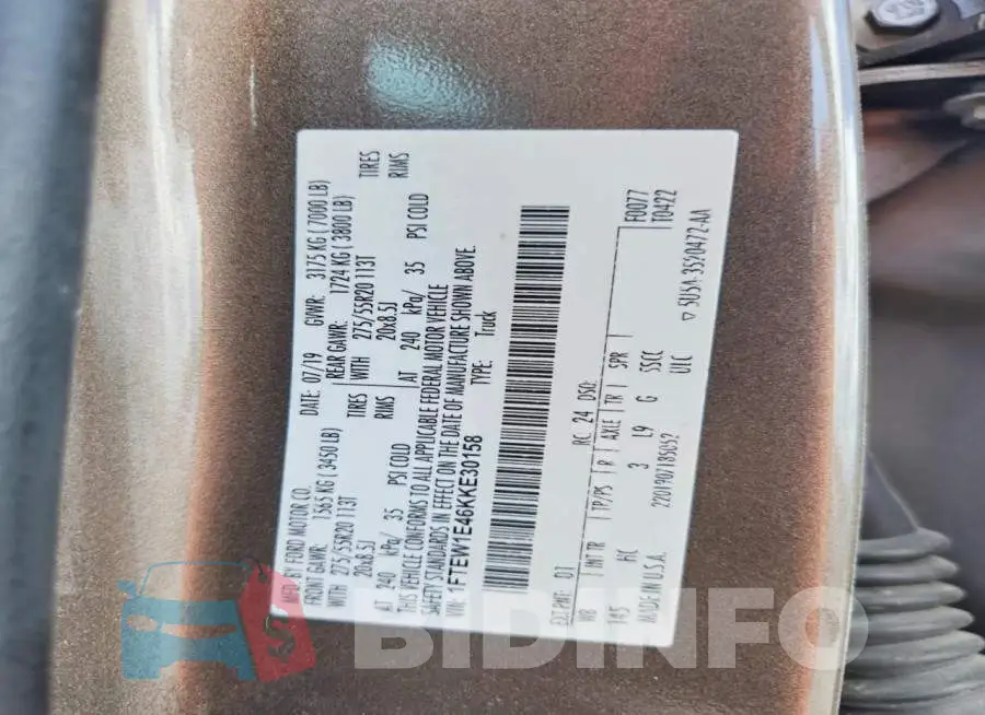 1FTEW1E46KKE30158 Photo# 12