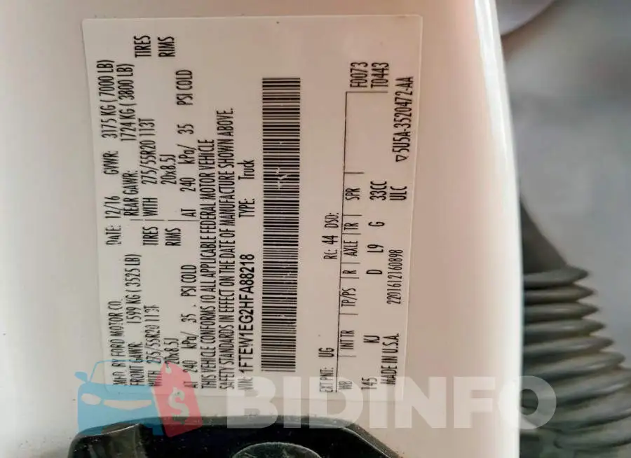 1FTEW1EG2HFA88218 Photo# 13