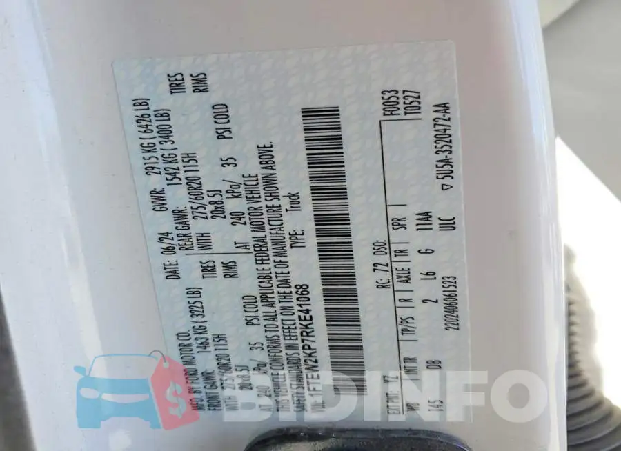 1FTEW2KP7RKE41068 Photo# 12