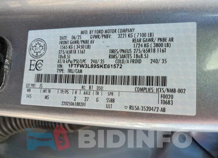 1FTFW3L89SKE61572 Photo# 12