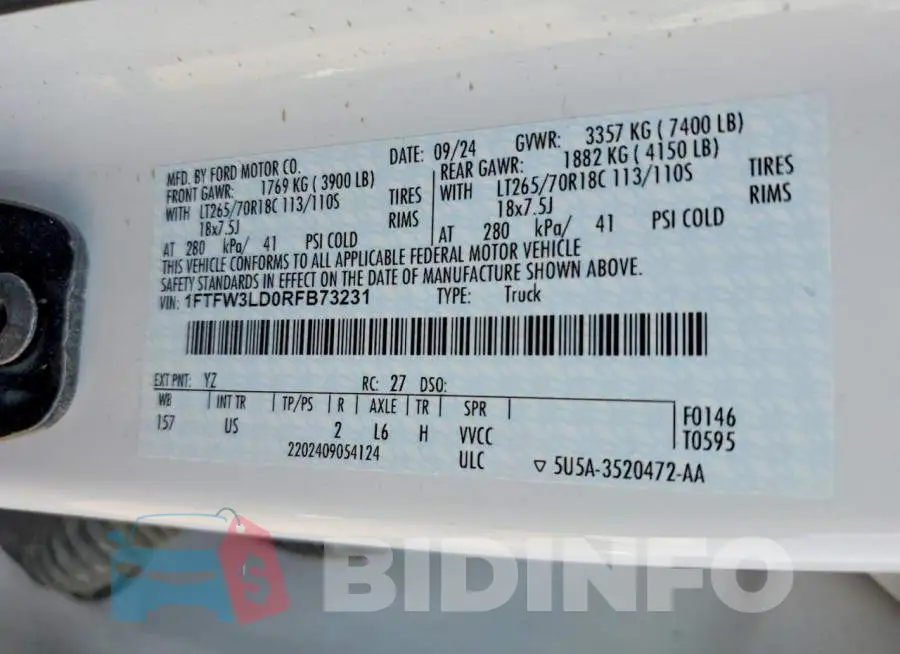 1FTFW3LD0RFB73231 Photo# 12