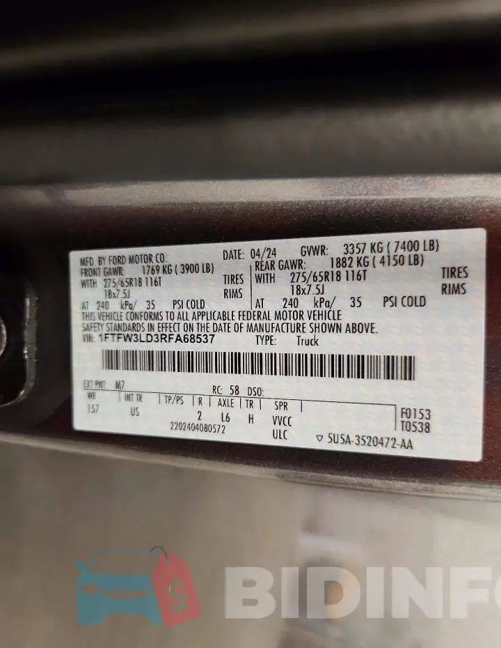 1FTFW3LD3RFA68537 Photo# 12