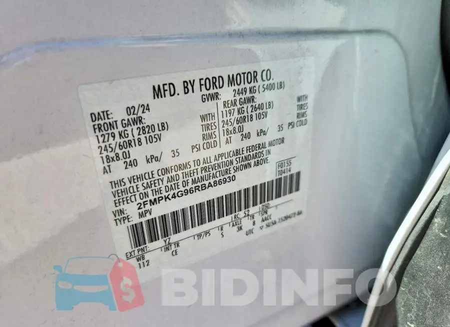 2FMPK4G96RBA86930 Photo# 13