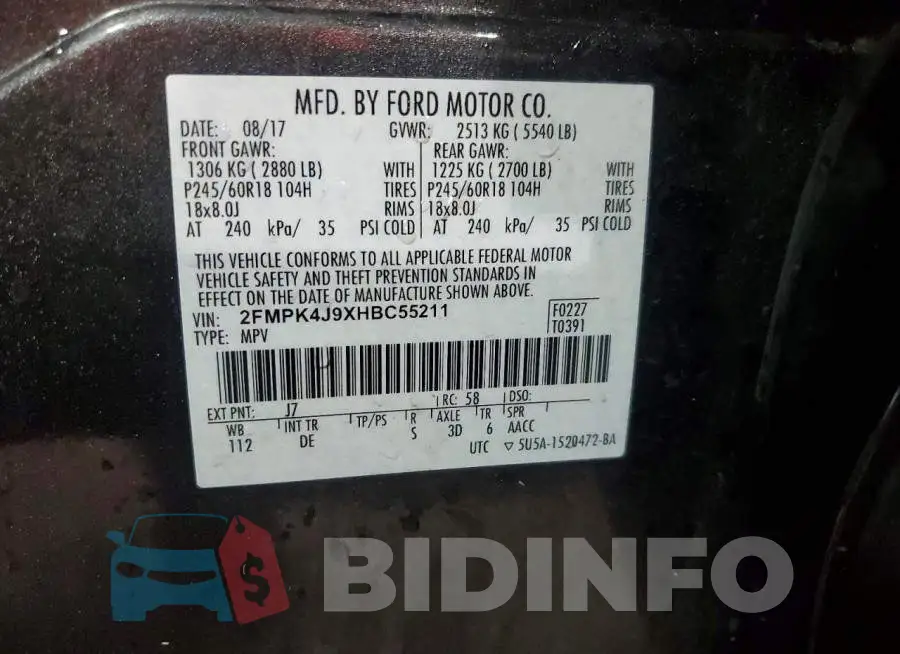 2FMPK4J9XHBC55211 Photo# 12