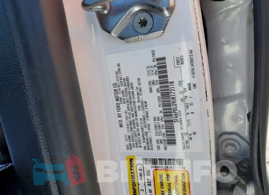 3FA6P0LU9JR172118 Photo# 12
