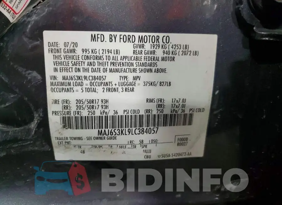 MAJ6S3KL9LC384057 Photo# 12