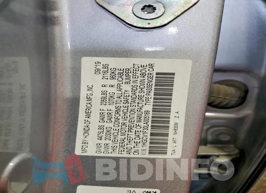 1HGCV1F30LA005169 Photo# 12